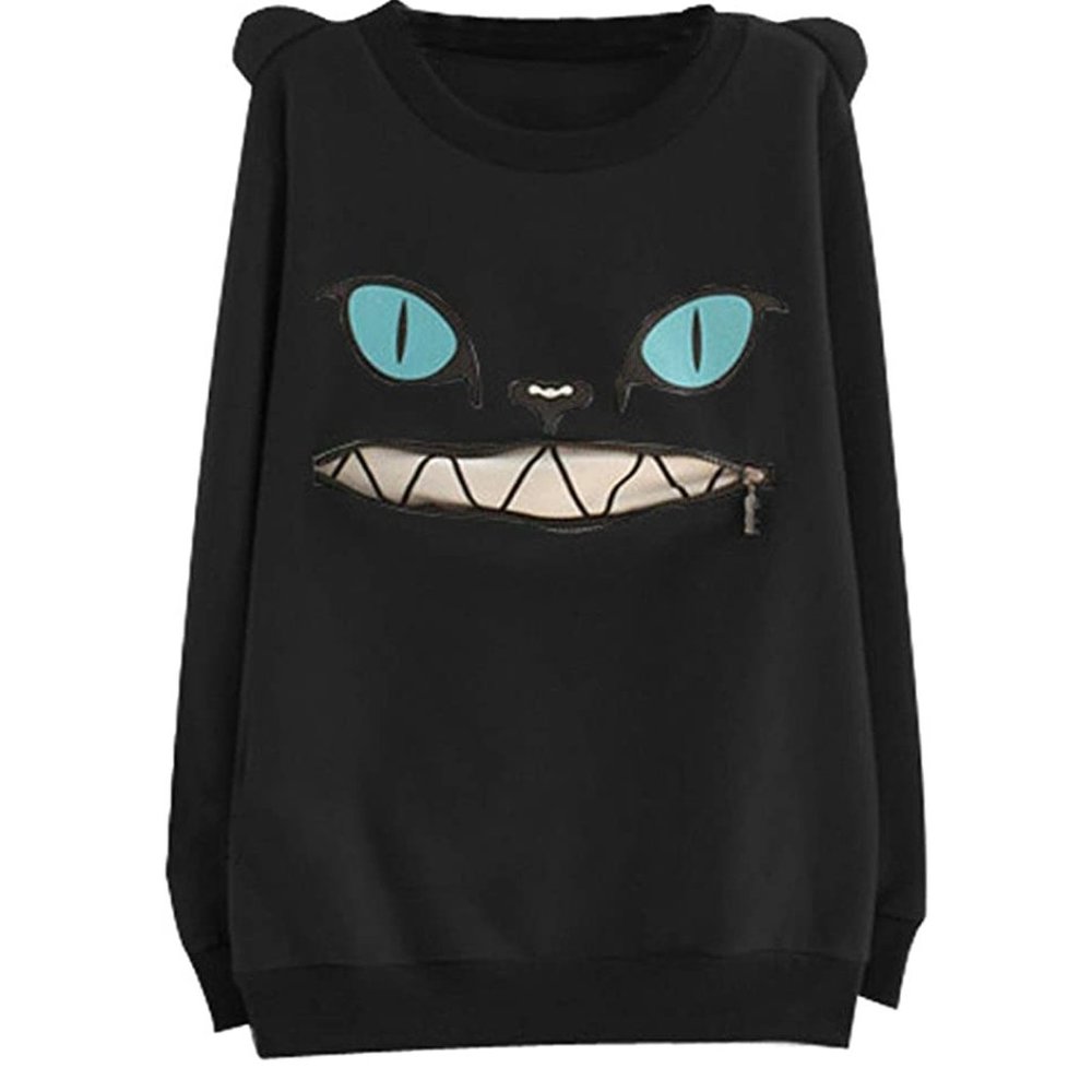 (NWT) Mixmax - Zip Mouth 3D Cat Face Sweatshirt - XS/S